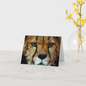 絶滅危惧種チーター挨拶カード カード (黄色い花)