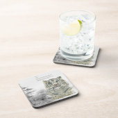 絶滅危惧種ハンド絵を描プリントユキヒョウのコースター コースター (右側)