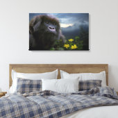 絶滅危惧種マウンテンゴリラ「HOPE」アート キャンバスプリント (インサイチュ (寝室))