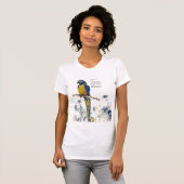 絶滅危惧種マコーの水彩画 Tシャツ (正面フル)