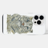 絶滅危惧種ユキヒョウのアートワーク iPhoneケース (裏面横)