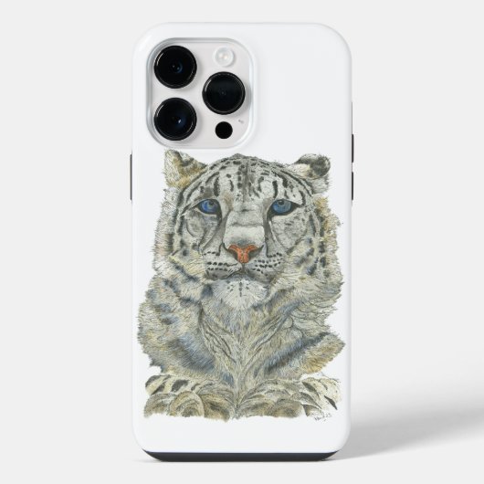 絶滅危惧種ユキヒョウのアートワーク iPhoneケース (裏面)