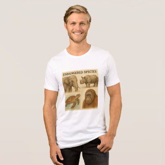 絶滅危惧種ヴィンテージイラストレーション トライブレンドTシャツ