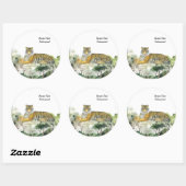 絶滅危惧種威厳のあるのベンガルのトラの手色彩の鮮やか ラウンドシール (シート)