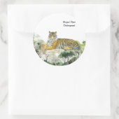 絶滅危惧種威厳のあるのベンガルのトラの手色彩の鮮やか ラウンドシール (バッグ)