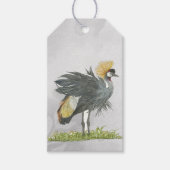絶滅危惧種威厳のある灰色の冠を持つ鶴 ギフトタグ (正面)