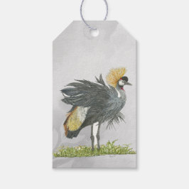 絶滅危惧種威厳のある灰色の冠を持つ鶴 ギフトタグ