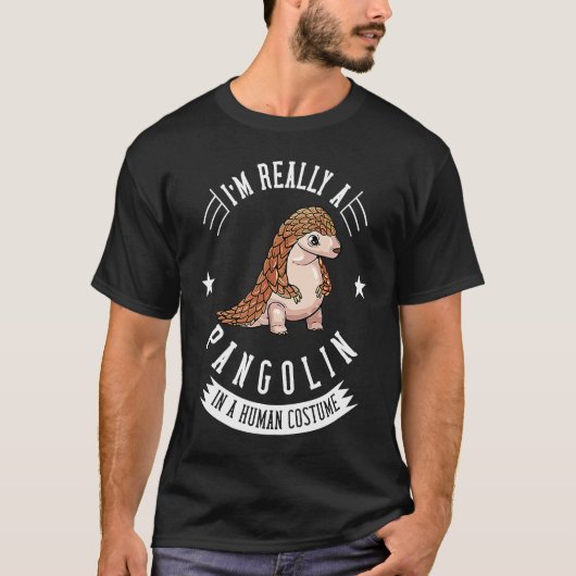 絶滅危惧種救の可愛いパンゴリン Tシャツ (正面)