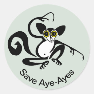 絶滅危惧種救動物 – AYE-AYES - Primate - lemur ラウンドシール