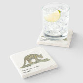 絶滅危惧種絵を描ヒョウ ストーンコースター (横)