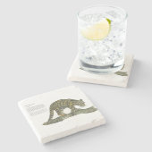 絶滅危惧種絵を描ヒョウ ストーンコースター (横)