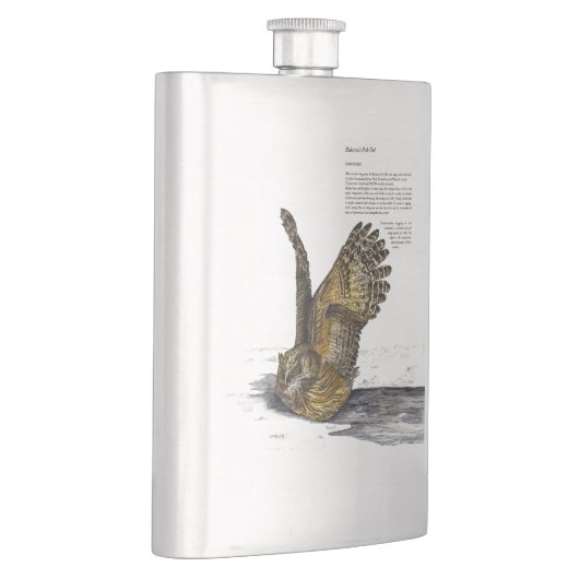 絶滅危惧種絵を描フクロウクラシックフラスコ フラスク (右)