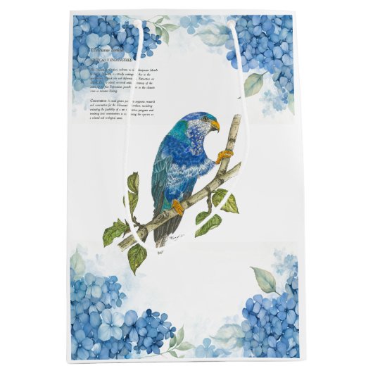 絶滅危惧種色彩の鮮やかのラリケット ミディアムペーパーバッグ (正面)