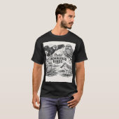 絶滅危惧鳥類アート:ミニマリスト モノクロ保護 Tシャツ (正面フル)