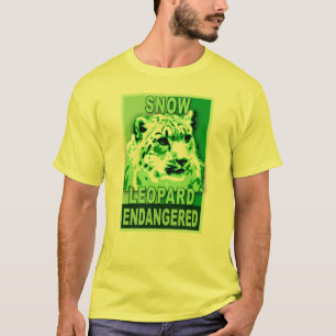 絶滅寸前のユキヒョウのポップアートのTシャツ Tシャツ