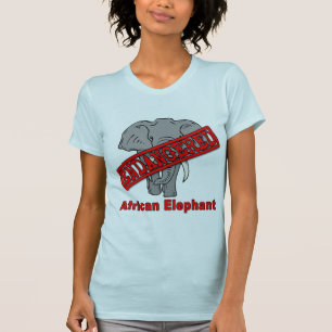 絶滅寸前の動物のアフリカゾウ Tシャツ