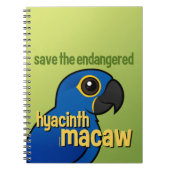 絶滅寸前のHyacinthのコンゴウインコを救って下さい ノートブック (正面)