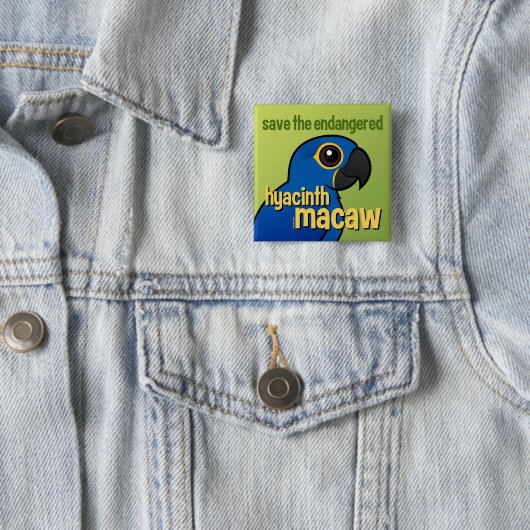 絶滅寸前のHyacinthのコンゴウインコを救って下さい 缶バッジ (インサイチュ)