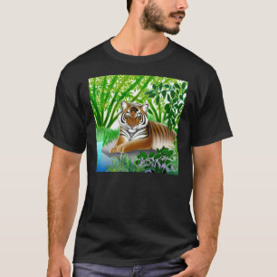 絶滅寸前のSumatranのトラの暗闇のTシャツ Tシャツ
