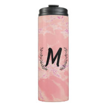 絶縁パーソナライズされたピンク大理石ドリンクボトル