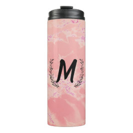 絶縁パーソナライズされたピンク大理石ドリンクボトル タンブラー