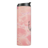 絶縁パーソナライズされたピンク大理石ドリンクボトル タンブラー (回転左)