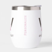 絶縁ワインタンブラー – ビッグロゴ – ピンク (左面)