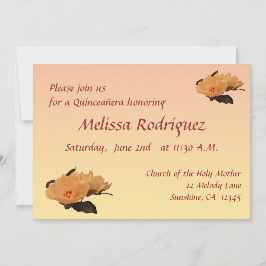 絹によってはキンセアニェラの招待状が開花します 招待状 (正面)