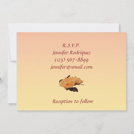 絹によってはキンセアニェラの招待状が開花します 招待状 (裏面)