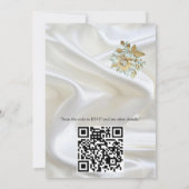 絹に白い花と真珠を付けたお祝い 招待状 (裏面)