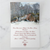 絹に絵画は雪の渓谷の水色 カード (内部)