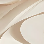 「絹のようなダイナミックなシェイプ」 | ベージュ抽象芸術アート ポスター