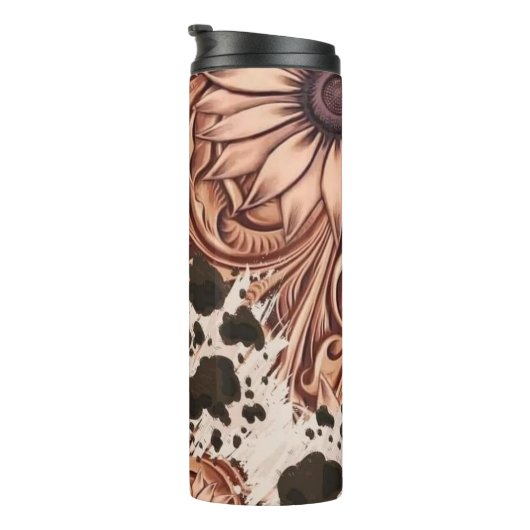 絹のようなチョコレート色の花 タンブラー (回転右)