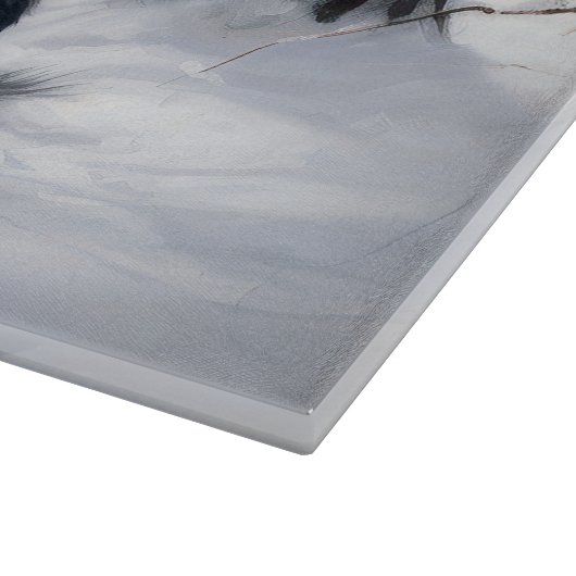 絹のようなテリアが雪のクリスマスを許した カッティングボード (角)