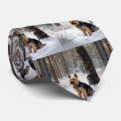 絹のようなテリアが雪のクリスマスを許した ネクタイ (ロール)