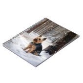 絹のようなテリアが雪のクリスマスを許した ノートブック (左側)