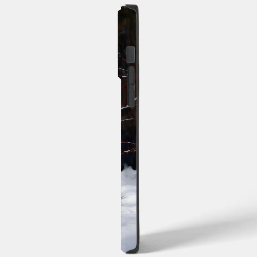 絹のようなテリアが雪のクリスマスを許した Case-Mate iPhoneケース (裏面 / 左)