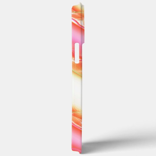 絹のようなピンクストライプからベージュの幅広いにレースのような Case-Mate iPhoneケース (裏面 / 右)