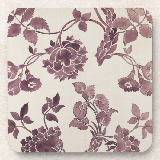 絹のダマスク織1752年のために設計して下さい(鉛筆およびw/c コースター (正面)