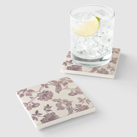 絹のダマスク織1752年のために設計して下さい(鉛筆およびw/c ストーンコースター (横)