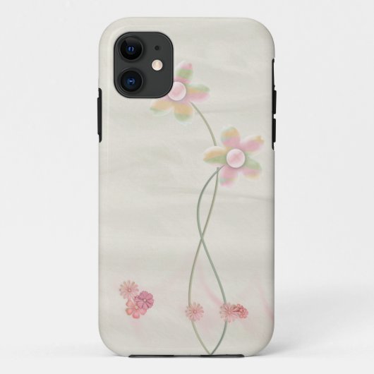 絹のピンクのフローラ Case-Mate iPhoneケース (裏面)