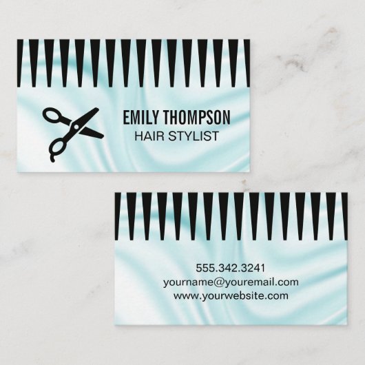 絹の呉服屋 |櫛歯 名刺 (正面/裏面)