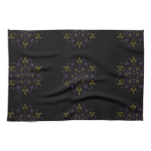 絹の紫色及び金ゴールドの情熱の炎