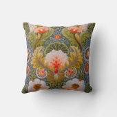 絹の緑の刺繍の芸術 クッション (裏面)