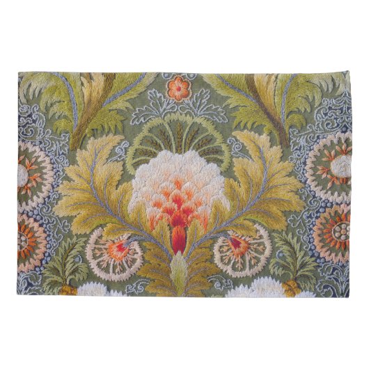 絹の緑の刺繍の芸術 枕カバー (裏面)