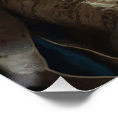 絹の花のドレスを着た豪華な女性。自分のファンタジー ポスター (コーナー)