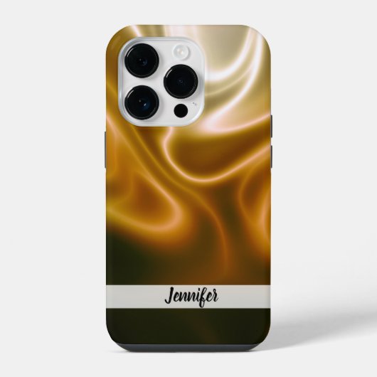 絹の黄金の波 iPhoneケース (裏面)