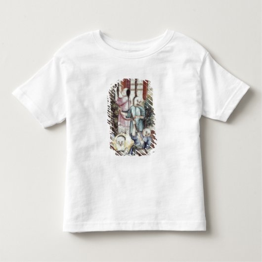絹を染めている人を描写するつぼからの詳細 トドラーTシャツ (正面)