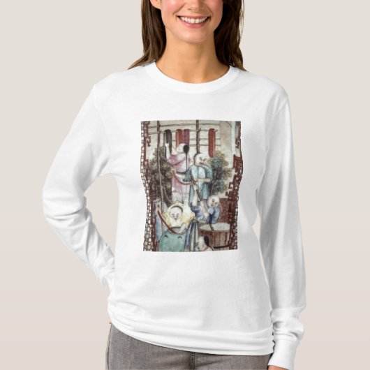 絹を染めている人を描写するつぼからの詳細 Tシャツ (正面)