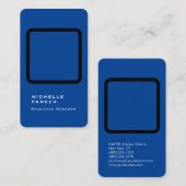 絹エレガントモダンユニーク青 名刺 (正面/裏面)